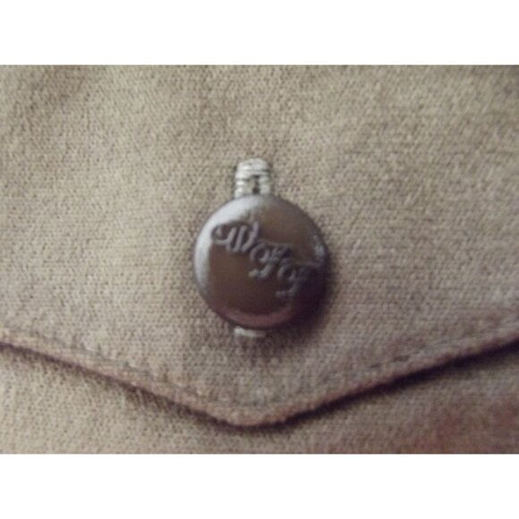 WFF Farah Shirt Mens Sz Large Brown Faux Suede Shacket pocket flaps button down - Picture 7 of 11